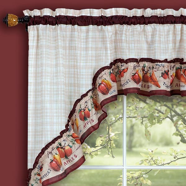 Achim Farmer's Market Printed Kitchen Curtain Set