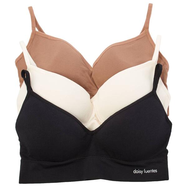 Womens Daisy Fuentes 3pk. Deep Plung Comfort Bralettes DF1433-3PK - image 
