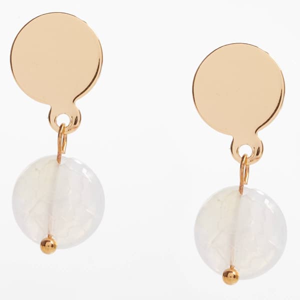 Ashley Cooper(tm) Gold-Tone White Bead Drop Earrings - image 