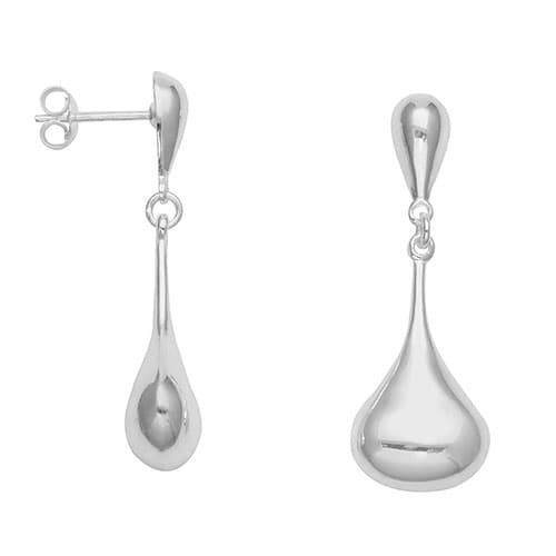 Marsala Sterling Silver Polished Teardrop Dangle Earrings - image 