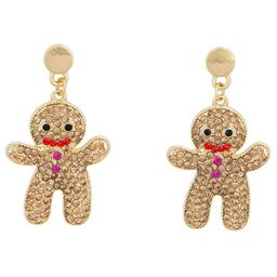 Gold-Tone Topaz Multi Stone Gingerbread Drop Earrings