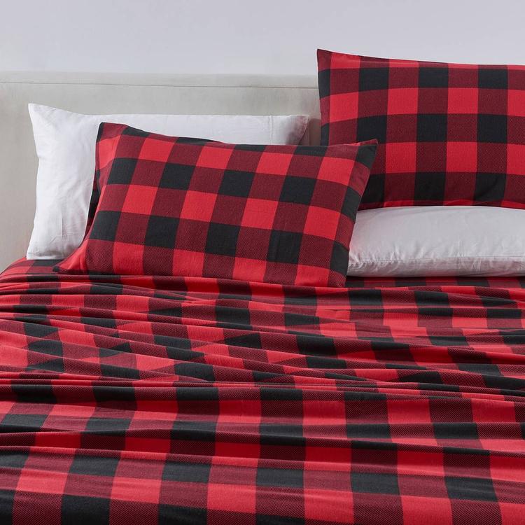 Freshfolds Premium Turkish Cotton Plaid Flannel 4pc. Sheet Set