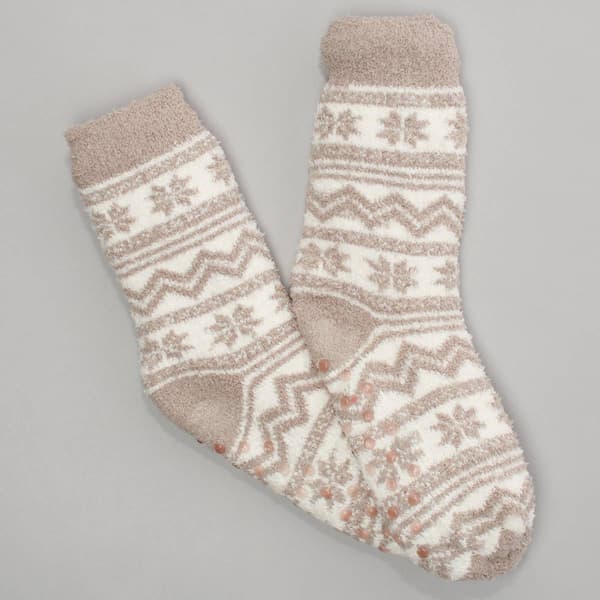 Womens Ella & Joy Fair Isle Slipper Socks - image 