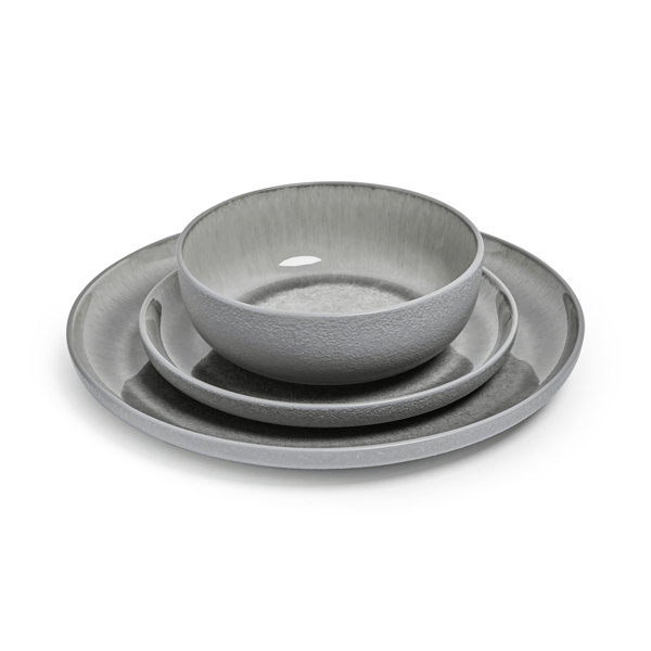 Sango Asher 12pc. Grey Dinnerware Set with Reactive Glaze
