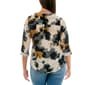 Womens Zac & Rachel Roll Tab Sleeve Floral Watercolor Blouse - image 2