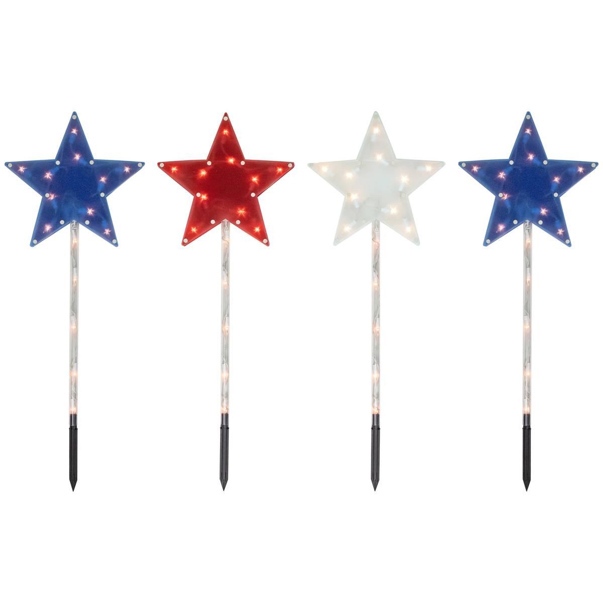 Northlight Seasonal Americana Stars Lawn Stakes - 4 Count