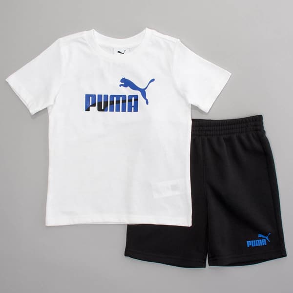 Boys (4-7) Puma(R) 2pc. Cotton Jersey Tee & Knit Shorts Set - White - image 