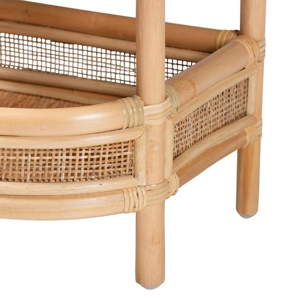 bali & pari Divitia Bohemian Natural Rattan 1-Drawer Nightstand