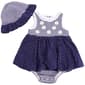 Baby Girl (3-12M) Little Me Navy Daisies Bodysuit Dress w/Hat - image 1