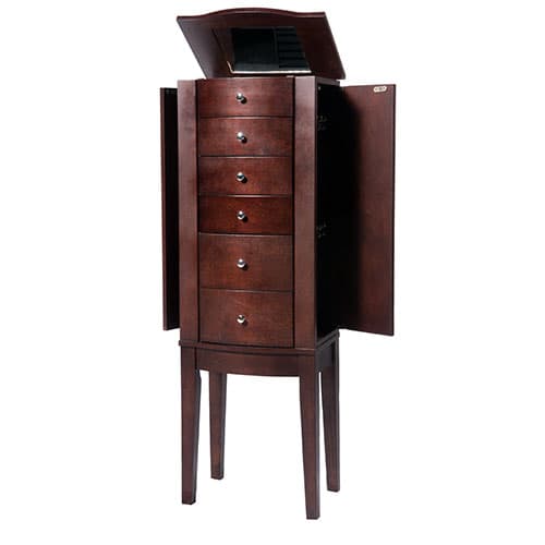 Linon Home Decor Wood Merlot Jewelry Armoire