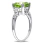 White Gold White Sapphire & Peridot Cocktail Ring w/ Diamonds - image 5