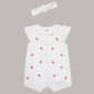 Baby Girl (3-12M) Little Me Strawberry Print Romer W/ Headband - image 1