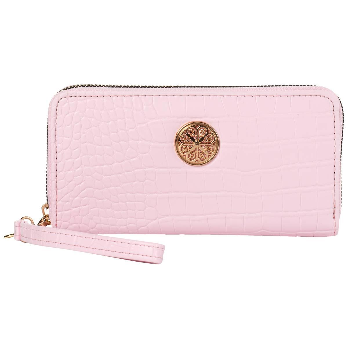 Womens Sasha Croco Zip Around Wristlet