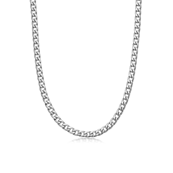 Mens Lynx Stainless Steel 7mm Foxtail Chain Necklace - image 