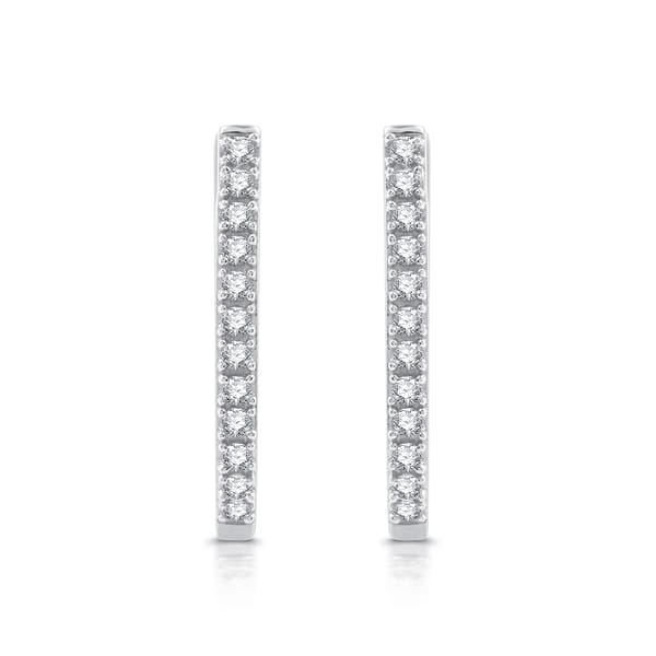 Nova Star&#174; 1/4ctw. Lab Grown Diamond Bar Set Hoop Earrings