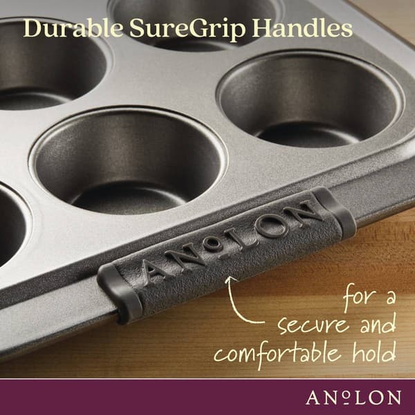 Anolon&#174; Advanced Nonstick Bakeware Muffin Pan with Lid -12-Cup