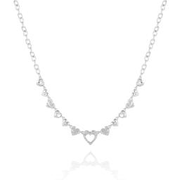 Guess Heart Logo Crystal Accents Pendant Necklace