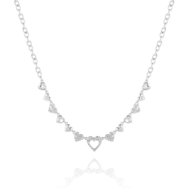 Guess Heart Logo Crystal Accents Pendant Necklace - image 