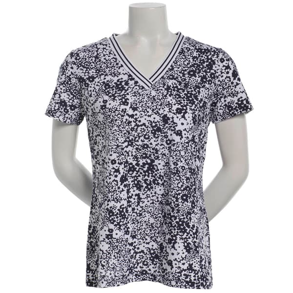 Womens Nautica Short Sleeve Shadow Floral Stripe Tee