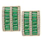 Gianni Argento Lab Grown Emerald Baguette Omega Back Earrings - image 1