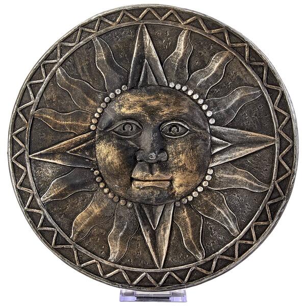10in. Cement Sun Face Celestial Stepping Stone - image 