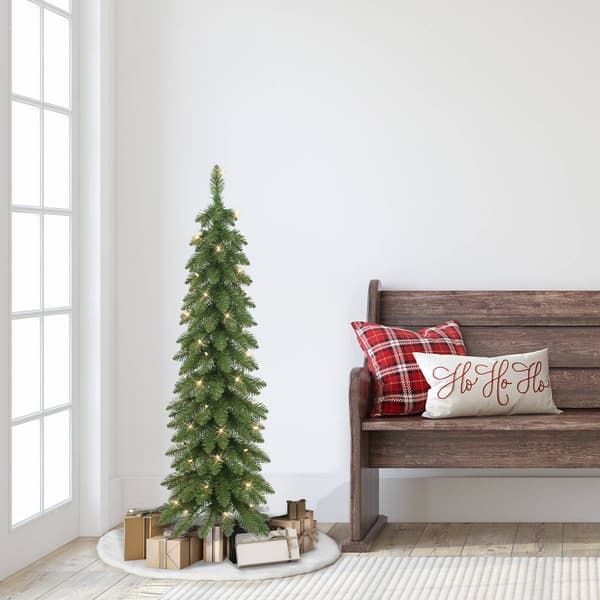 Puleo International 4ft. Pre-Lit Artificial Alpine Christmas Tree