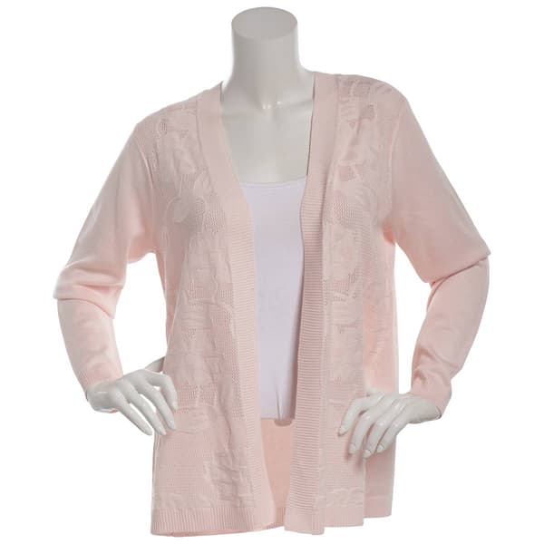 Plus Size Preswick & Moore(R) Open Front Jacquard Cardigan - image 