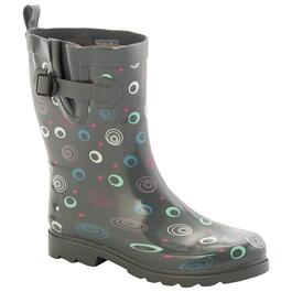 Womens Capelli New York Multi Swirls Grey Mid Calf Rain Boots