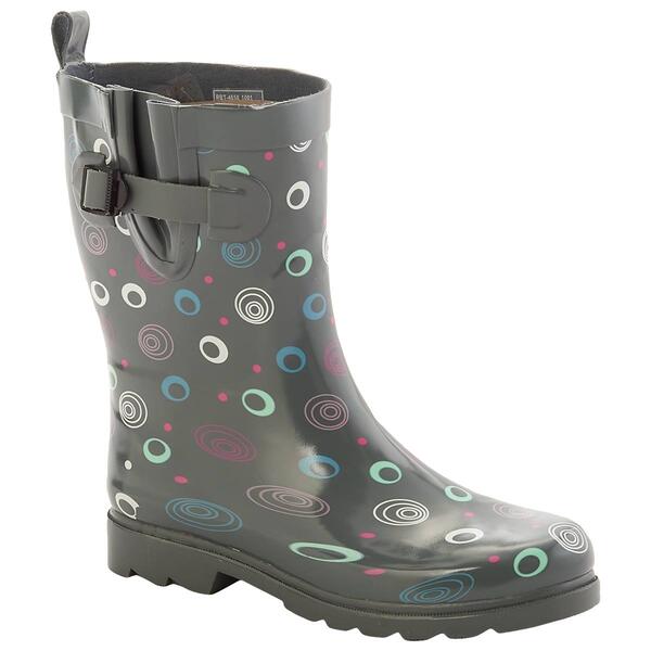 Womens Capelli New York Multi Swirls Grey Mid Calf Rain Boots - image 
