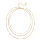 Roman Gold-Tone Triple Layer Faux Glass Necklace - image 2