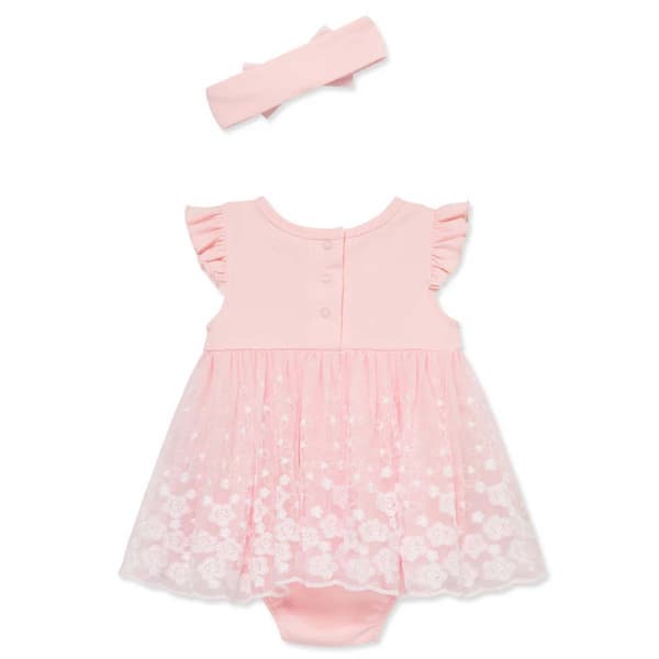 Baby Girl &#40;3-12M&#41; Little Me&#174; Floral Mesh Skirt Bodysuit Dress