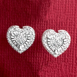Marsala Sterling Silver 1/20ctw. Diamond Stud Earrings