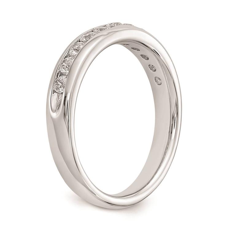Pure Fire 14kt. White Gold Lab Grown 11-Stone Channel Band