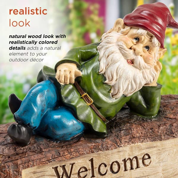 Alpine "Welcome to My Garden" Sign Gnome Statue