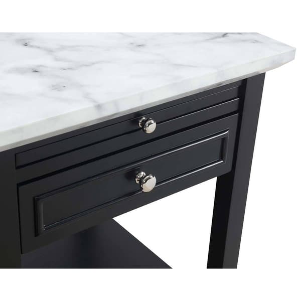 Convenience Concepts American Heritage Marble End Table - Black