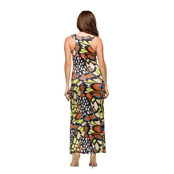 Womens 24/7 Comfort Apparel Bright Butterfly Tank Maxi Dress