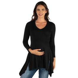 Womens 24/7 Comfort Apparel Split Hemline Maternity Tunic Top