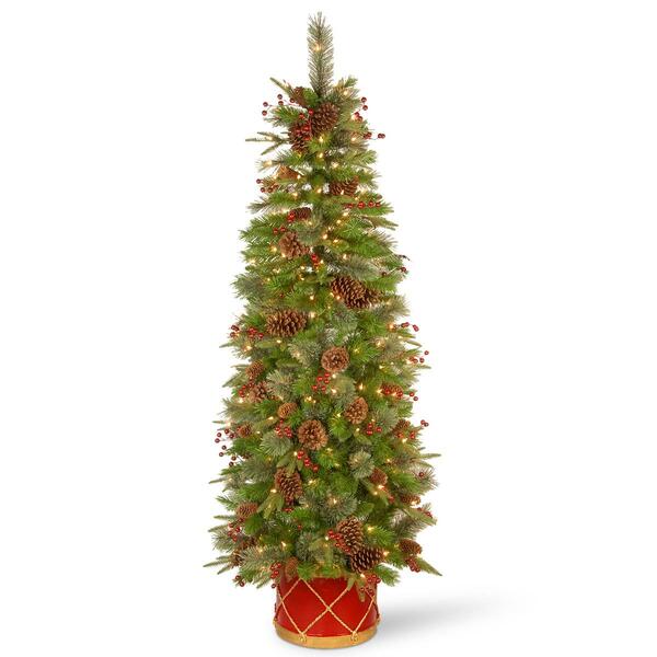 National Tree 6ft. Colonial Slim Half Christmas Tree - image 