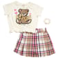 Girls (7-16) Sweet Butterfly Bear Smocked Top/Plaid Skirt - image 1