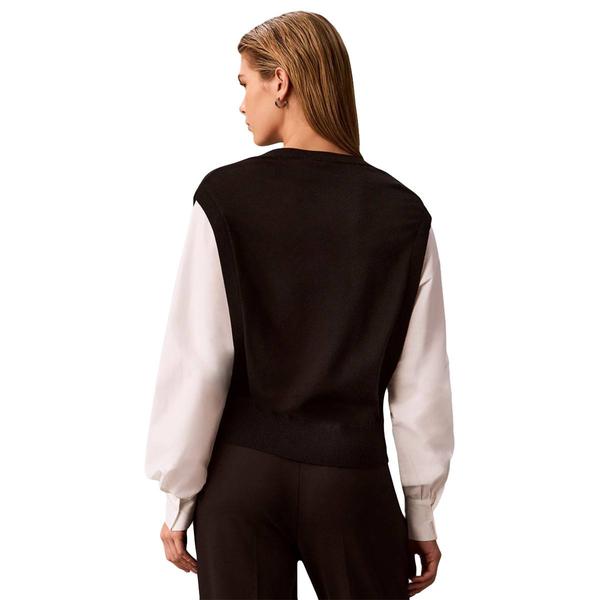 Womens Calvin Klein Long Sleeve Color Block Two in One Sweater