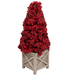 Allstate 24in. Artificial Berry Cone Potted Christmas Topiary