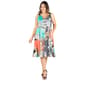 Plus Size 24/7 Comfort Apparel Floral Fit & Flare Midi Dress - image 1