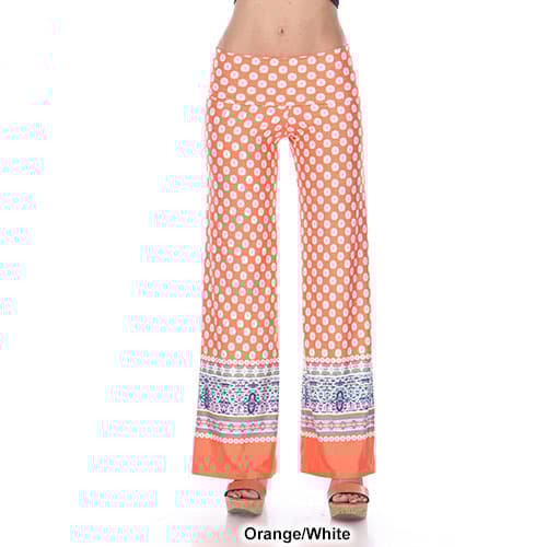 Womens White Mark Border Print Palazzo Pants