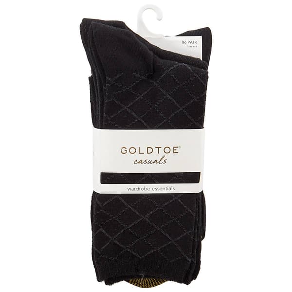 Womens Gold Toe(R) 6pk. Casual Textured Crew Socks - image 