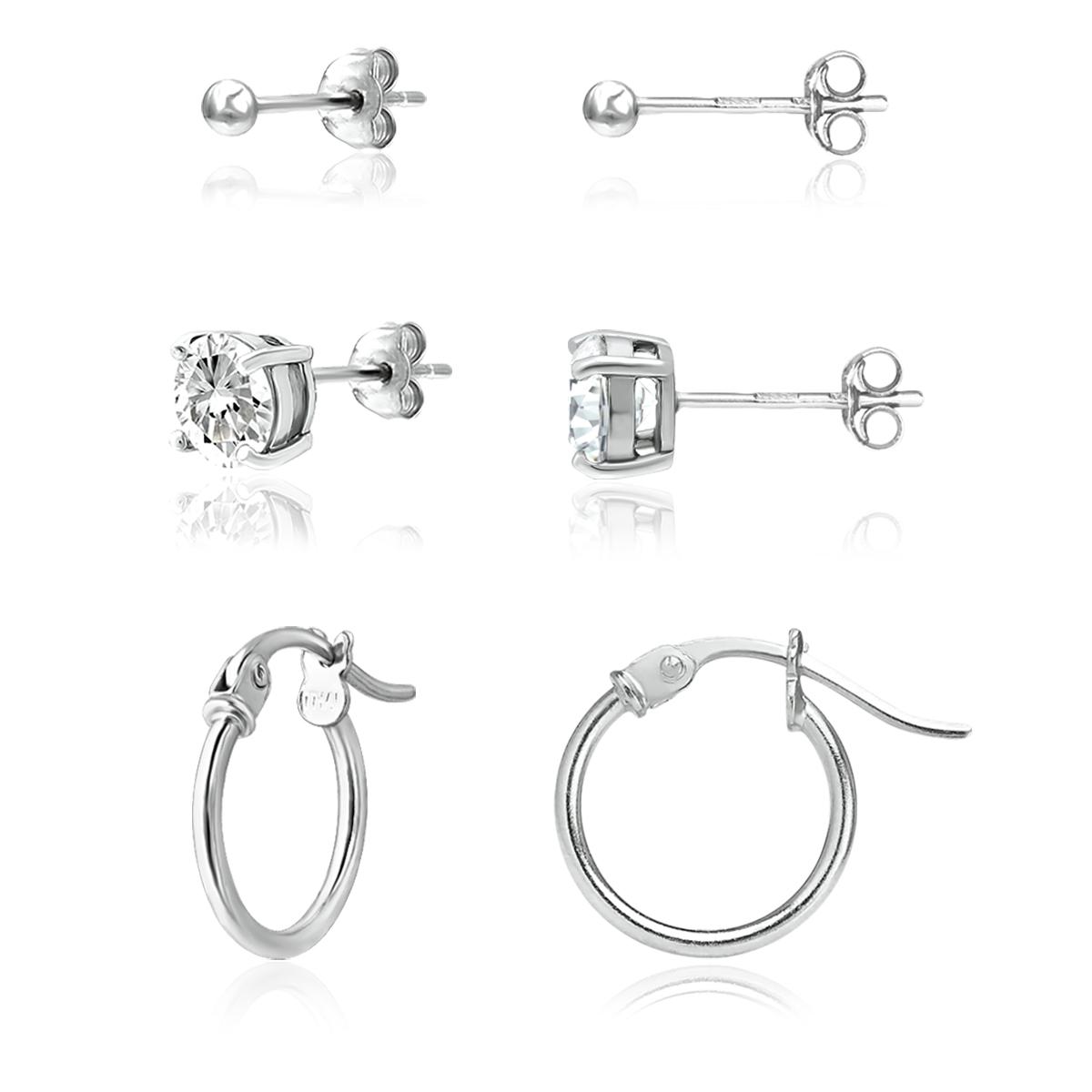Designs by FMC 3pr. Sterling Silver Earrings Set