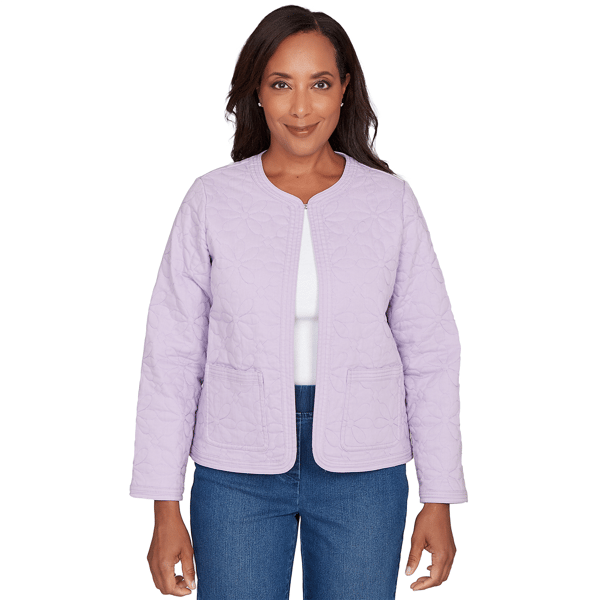 Womens Alfred Dunner Hilton Head Floral Quilted Patchwork Jacket