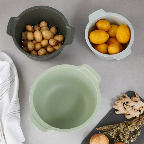 BergHOFF 3pc. Mixing Bowls & Colander Set