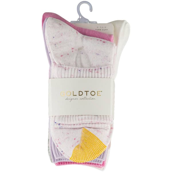 Womens Gold Toe(R) 6pk. Turn-Cuff Quarter Length Socks - image 