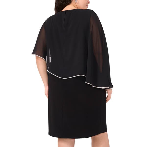 Plus Size MSK Solid Sleeveless Asymmetric Tier Sheath Dress
