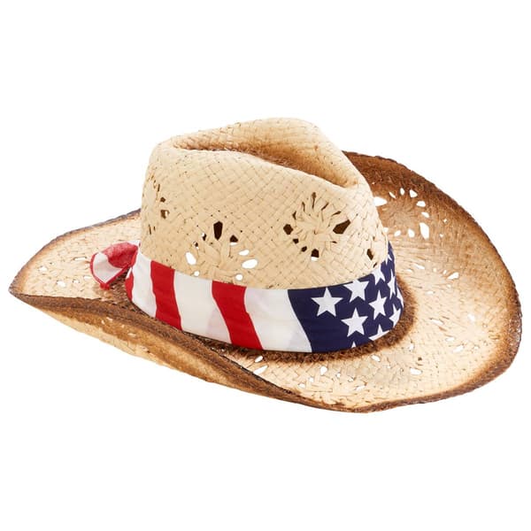 Womens Madd Hatter USA Straw Cowboy Hat - image 
